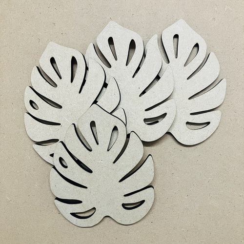 Laser Cut Monstera Leaf Shape Blank Coaster (Set of 4), 4mm MDF Thickness, Perfect for Craft and Home Decor_100